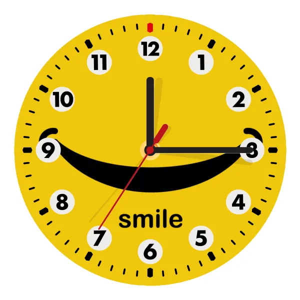 Smile!!! — Wooden wall clock (20cm)