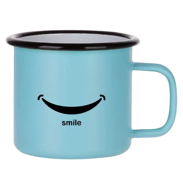 Smile!!! — Κούπα Μεταλλική εμαγιέ ΜΑΤ σιέλ 360ml