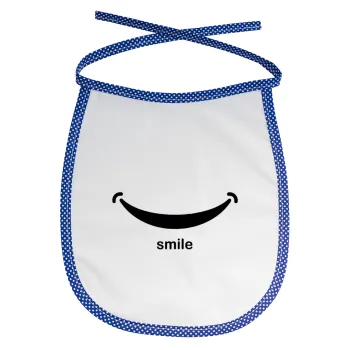 Smile!!!, Σαλιάρα μωρού αλέκιαστη με κορδόνι Μπλε