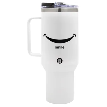 Smile!!!, Mega Stainless steel Tumbler with lid, double wall 1,2L