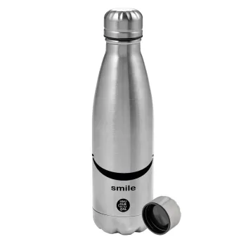 Smile!!!, Μεταλλικό παγούρι νερού, ανοξείδωτο ατσάλι, 750ml