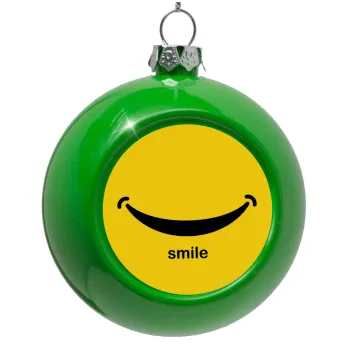 Smile!!!, Στολίδι Χριστουγεννιάτικη μπάλα δένδρου Πράσινο 8cm