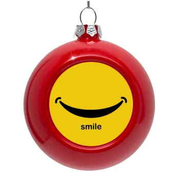 Smile!!!, Στολίδι Χριστουγεννιάτικη μπάλα δένδρου Κόκκινη 8cm