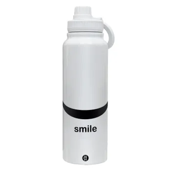 Smile!!!, Θερμός 1L Ανοξείδωτο με Βάση Κινητού & Διπλά Τοιχώματα