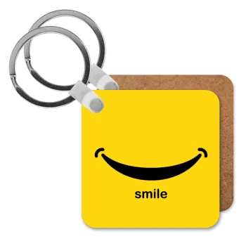 Smile!!!, Μπρελόκ Ξύλινο τετράγωνο MDF
