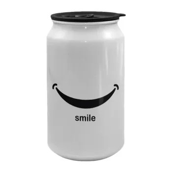 Smile!!!, Κούπα ταξιδιού μεταλλική με καπάκι (tin-can) 500ml