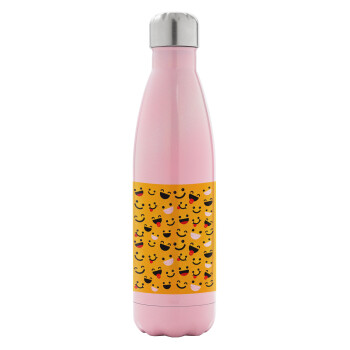 Smilies , Metal mug thermos Pink Iridiscent (Stainless steel), double wall, 500ml