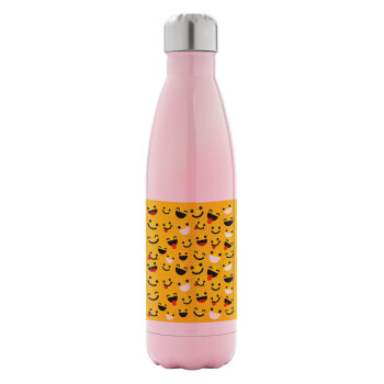 Smilies , Metal mug thermos Pink Iridiscent (Stainless steel), double wall, 500ml