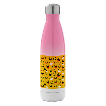 Smilies , Metal mug thermos Pink/White (Stainless steel), double wall, 500ml
