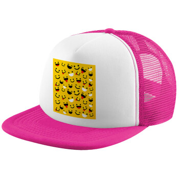 Smilies , Καπέλο Soft Trucker με Δίχτυ Pink/White 