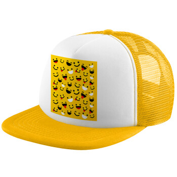 Smilies , Καπέλο Ενηλίκων Soft Trucker με Δίχτυ Κίτρινο/White (POLYESTER, ΕΝΗΛΙΚΩΝ, UNISEX, ONE SIZE)