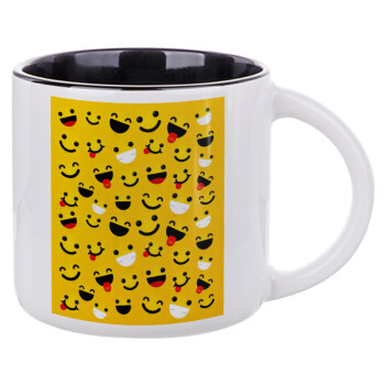 Smilies , Κούπα κεραμική 400ml Λευκή/Μαύρη