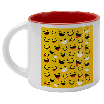 Smilies , Κούπα κεραμική 400ml Λευκή/Κόκκινη