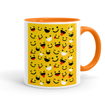 Smilies , Mug colored orange, ceramic, 330ml