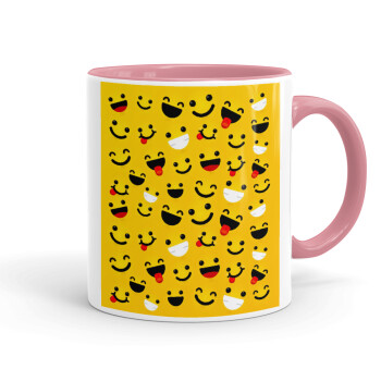 Smilies , Mug colored pink, ceramic, 330ml