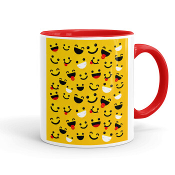 Smilies , Mug colored red, ceramic, 330ml