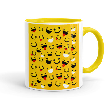 Smilies , Κούπα χρωματιστή κίτρινη, κεραμική, 330ml