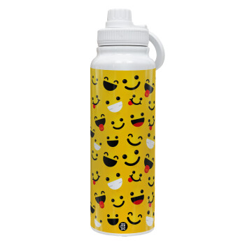 Smilies , 1L Stainless Steel Thermal Bottle with Phone Holder & Double Wall Insulation