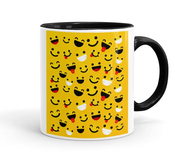 Smilies — Mug colored black, ceramic, 330ml