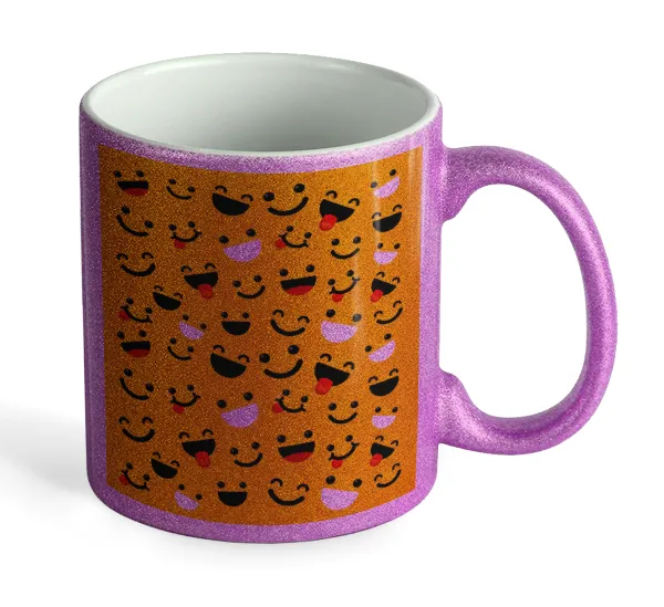 Smilies — Κούπα Μωβ Glitter που γυαλίζει, κεραμική, 330ml