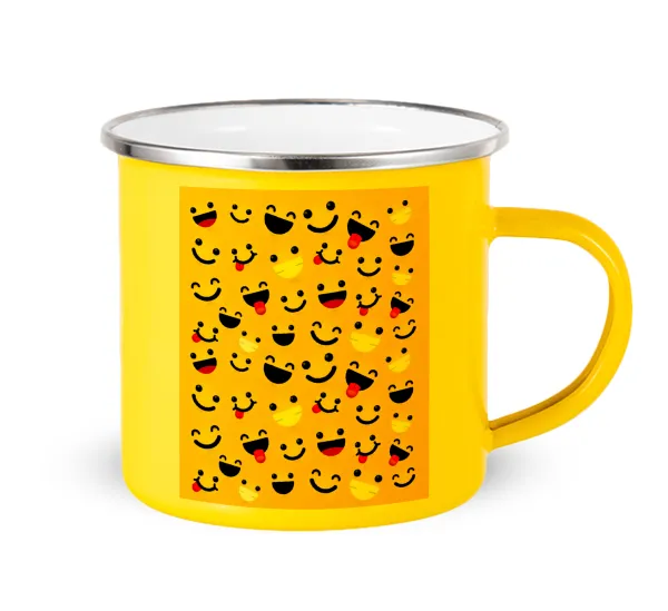 Smilies — Κούπα Μεταλλική εμαγιέ Κίτρινη 360ml