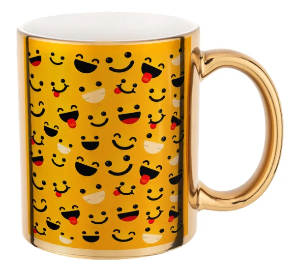 Smilies — Mug ceramic, gold mirror, 330ml