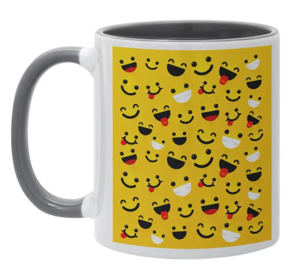 Smilies — Κούπα χρωματιστή γκρι, κεραμική, 330ml