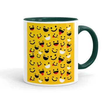 Smilies , Mug colored green, ceramic, 330ml