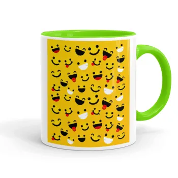 Smilies , Mug colored light green, ceramic, 330ml