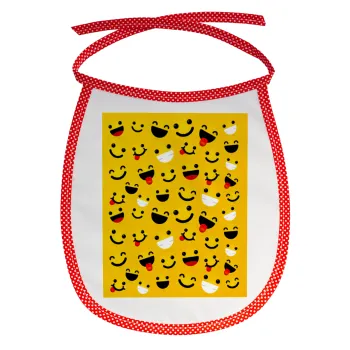 Smilies , Σαλιάρα μωρού αλέκιαστη με κορδόνι Κόκκινη