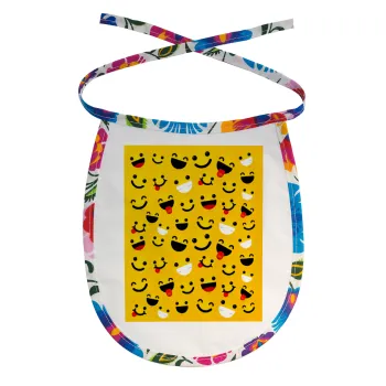 Smilies , Σαλιάρα μωρού αλέκιαστη με κορδόνι Χρωματιστή