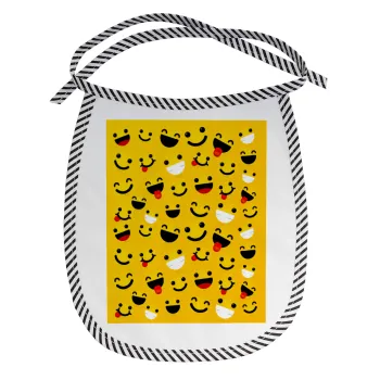 Smilies , Σαλιάρα μωρού αλέκιαστη με κορδόνι Μαύρη