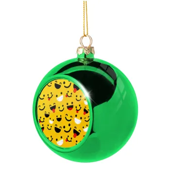 Smilies , Green Christmas tree ornament ball 8cm