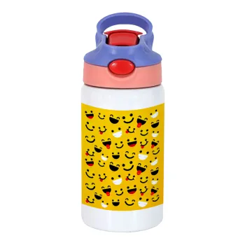 Smilies , Παιδικό παγούρι θερμό, ανοξείδωτο, με καλαμάκι ασφαλείας, ροζ/μωβ (350ml)