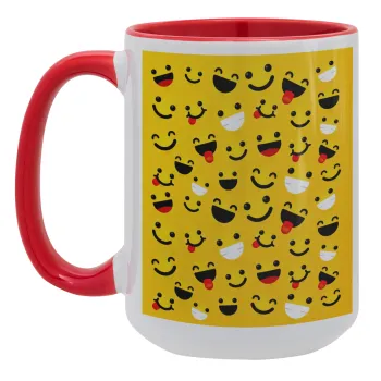 Smilies , Κούπα Mega 15oz, κεραμική Κόκκινη, 450ml