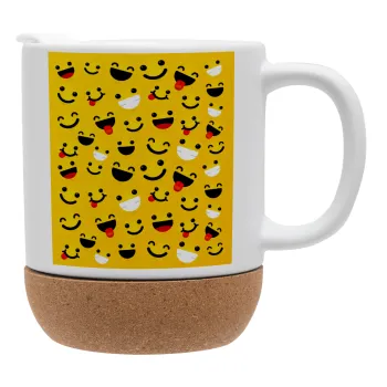 Smilies , Ceramic coffee mug Cork (MAT), 330ml