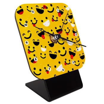 Smilies , Επιτραπέζιο ρολόι ξύλινο με δείκτες (10cm)
