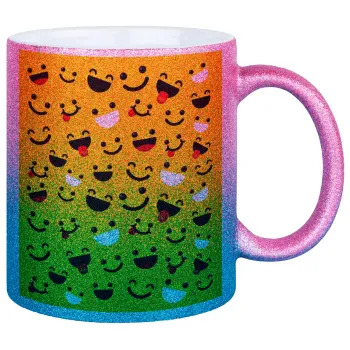 Smilies , Κούπα Χρυσή/Μπλε Glitter, κεραμική, 330ml