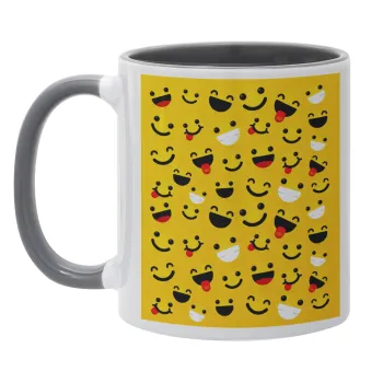 Smilies , Mug colored grey, ceramic, 330ml