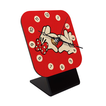 Love hands, Quartz Table clock in natural wood (10cm)