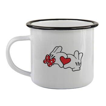 Love hands, Κούπα εμαγιέ με μαύρο χείλος 360ml