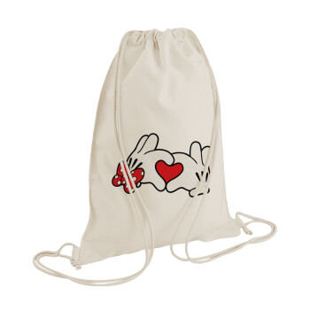 Love hands, Backpack bag GYMBAG natural (28x40cm)