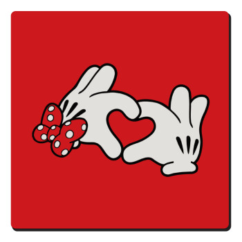 Love hands, Τετράγωνο μαγνητάκι ξύλινο 6x6cm