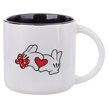 Love hands, Κούπα κεραμική 400ml Λευκή/Μαύρη