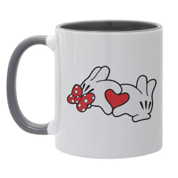 Love hands, Mug colored grey, ceramic, 330ml