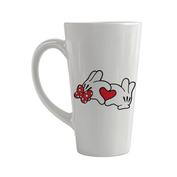 Love hands, Κούπα κωνική Latte Μεγάλη, κεραμική, 450ml