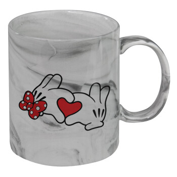 Love hands, Mug ceramic marble style, 330ml