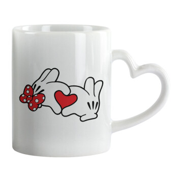 Love hands, Mug heart handle, ceramic, 330ml