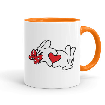 Love hands, Mug colored orange, ceramic, 330ml