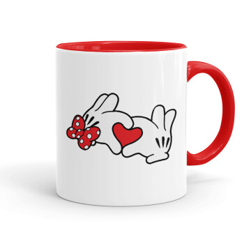 Love hands, Mug colored red, ceramic, 330ml